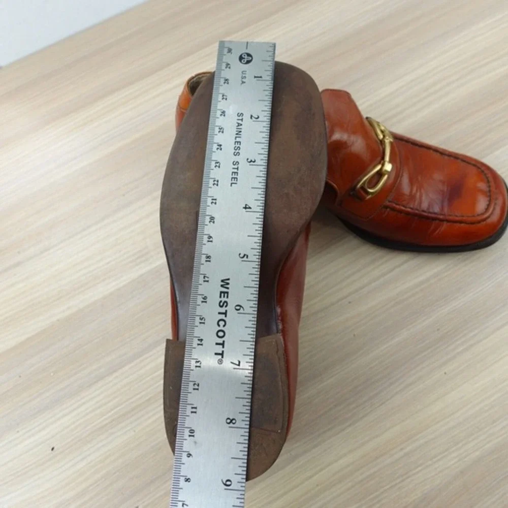 VINTAGE Italian Shoes Kids 35 2.5 Bourbon Brown Leather Horsebit Loafer‎ Formal